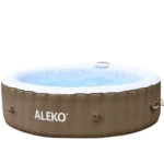 ALEKO 6 Person Round Inflatable Hot Tub Spa 265 Gallon, Brown